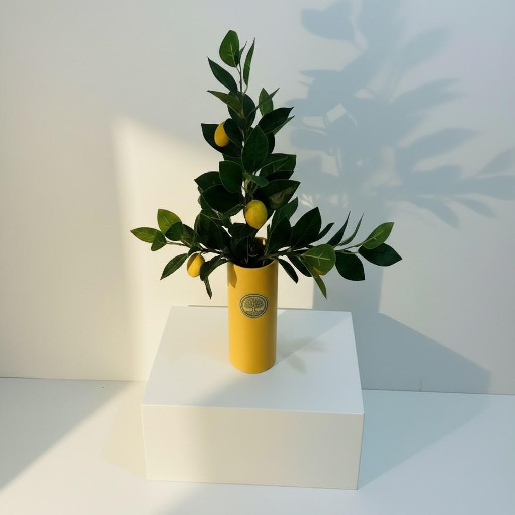 Citrus Harmony Tall Decorative Vase 10x25 — Luxury Ritual Interior Piece