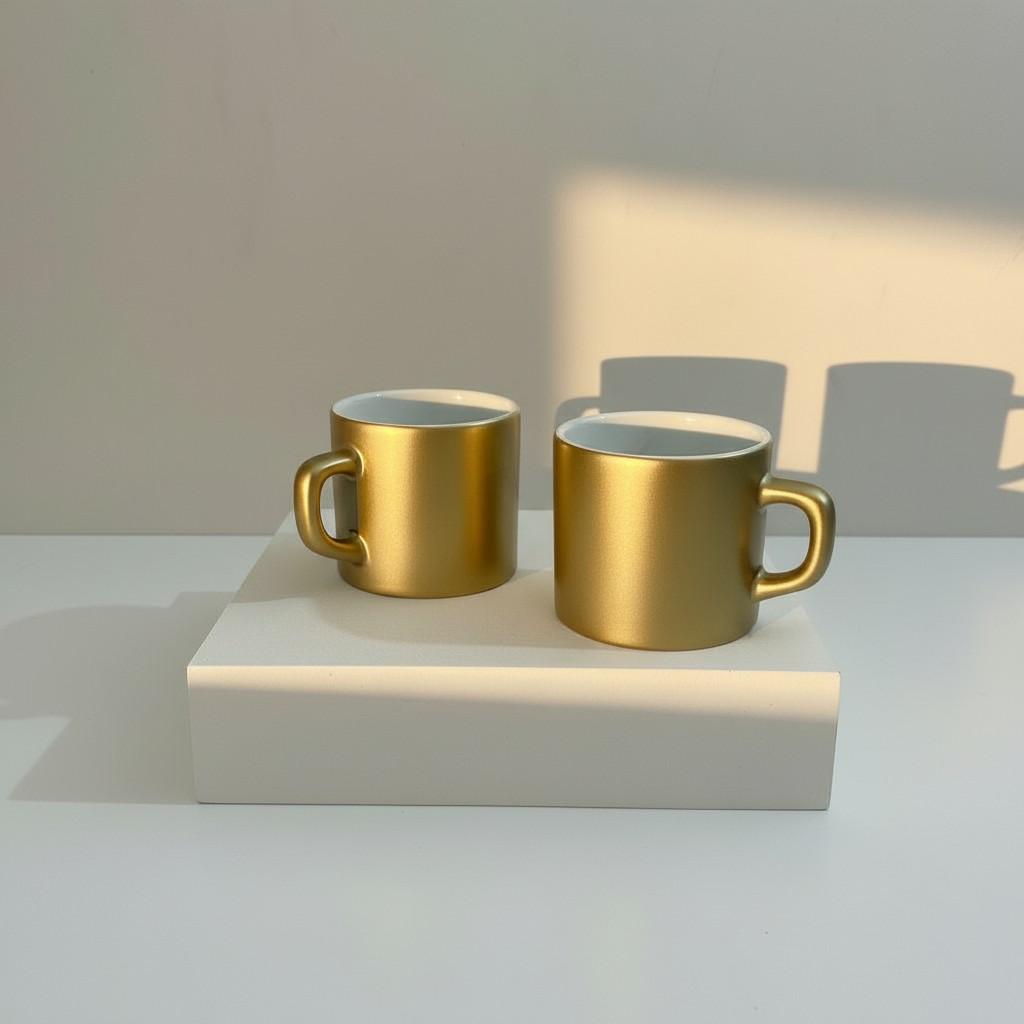Golden Coffee Ritual Set (2 Pieces) – Warm Minimal Living