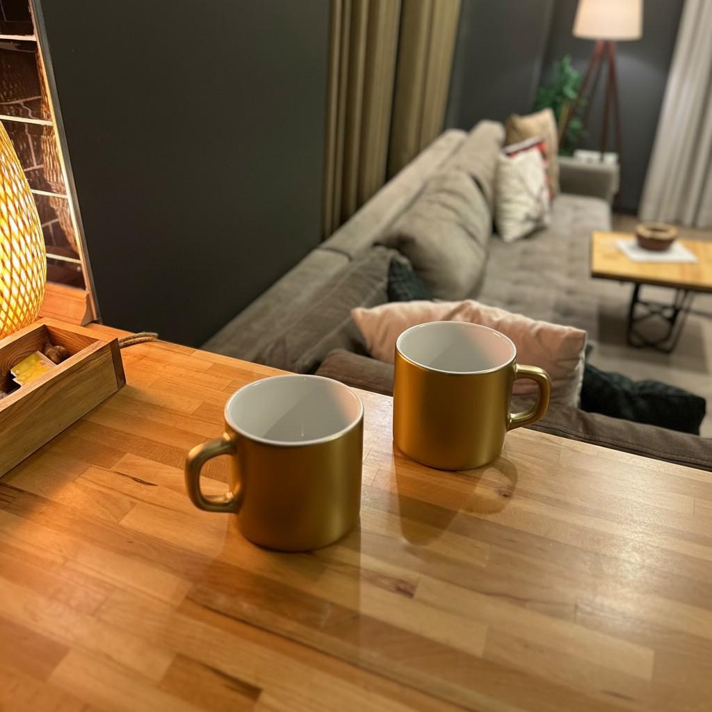 Golden Coffee Ritual Set (2 Pieces) – Warm Minimal Living
