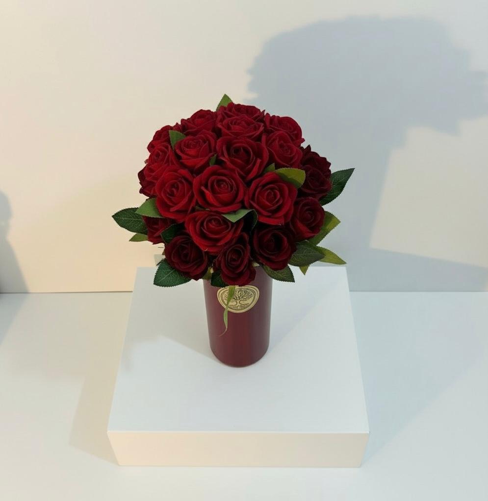 Velvet Rose Tall Decorative Vase 10x25 — Luxury Ritual Interior Piece