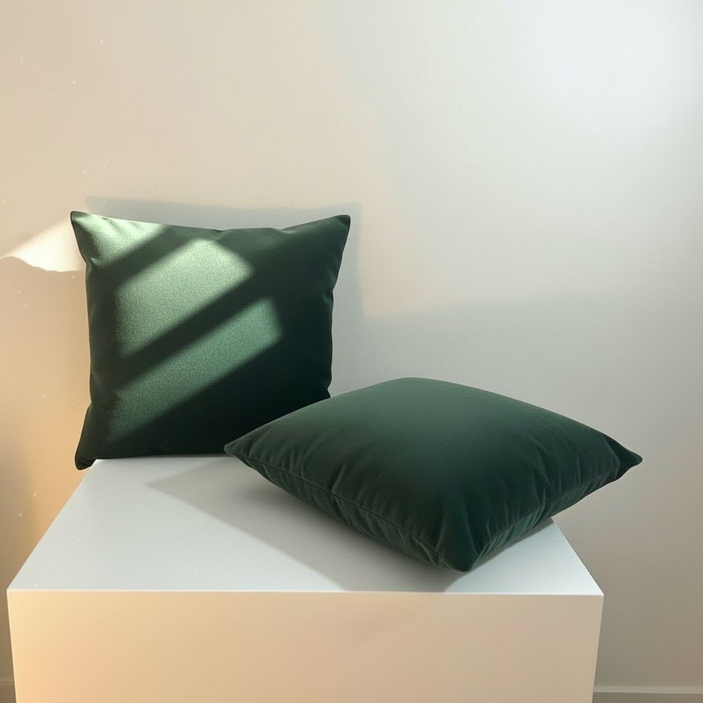 Set of 2 Dark Green Cushion Covers – Luxury Decorative Pillow Covers – Modern Sofa Pillow Covers 40×40