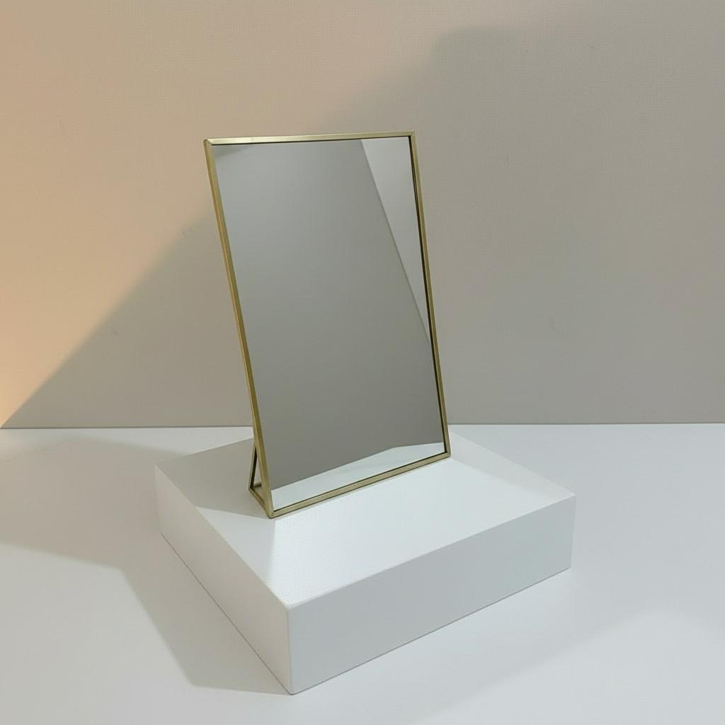 Golden Standing Mirror – Calm Vanity Object