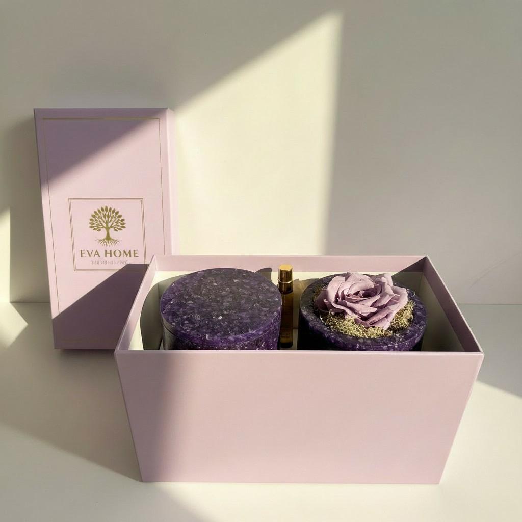 Lavender Peace – Amethyst Energy Ritual Candle | Luxury Crystal Soy Candle