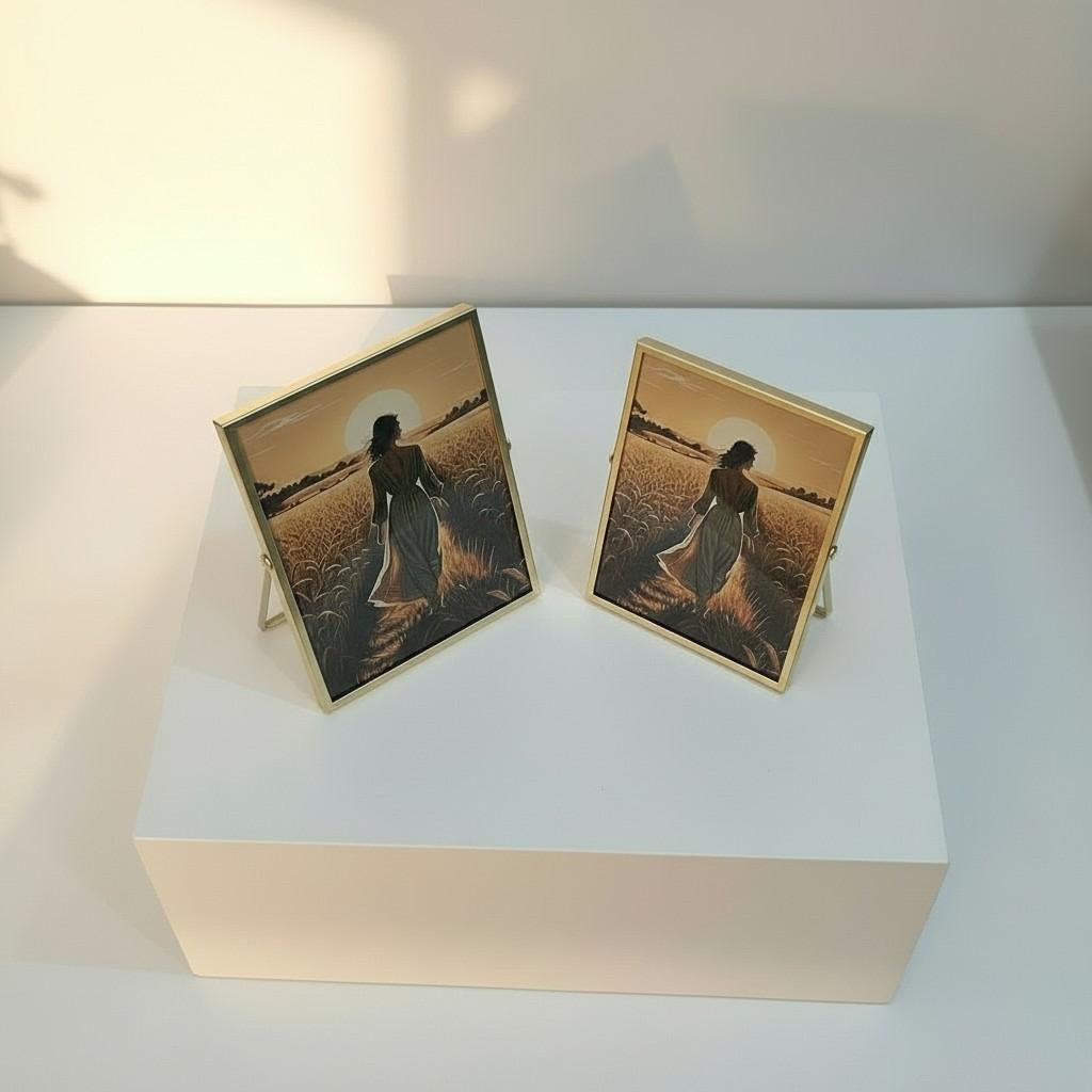 EVA HOME Energy Frame Set — Mixed 10x15 & 13x18 Gold Frame Duo — Luxury Ritual Wall Decor with Energy Card