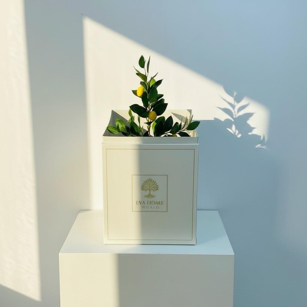 Citrus Harmony Tall Decorative Vase 10x25 — Luxury Ritual Interior Piece