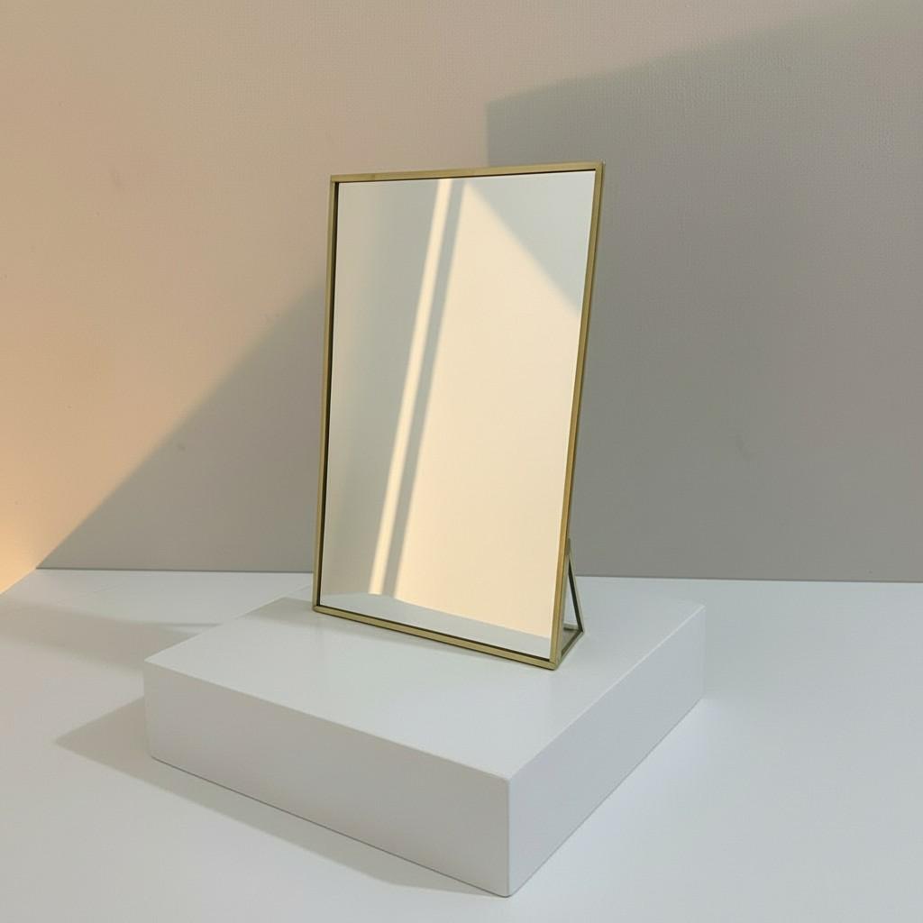 Golden Standing Mirror – Calm Vanity Object