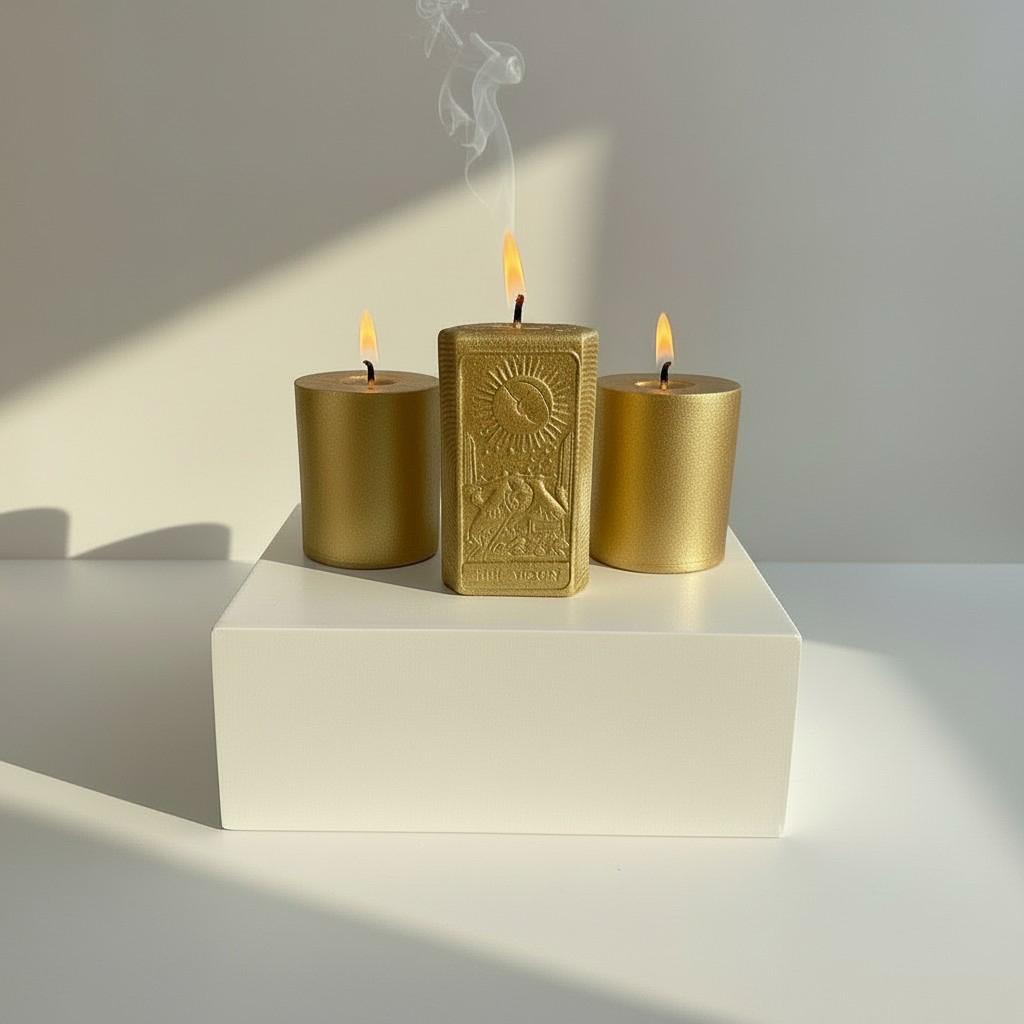 Earth Harmony Tarot Ritual Refill Set – Set of 3 Balance & Grounding Energy Candles