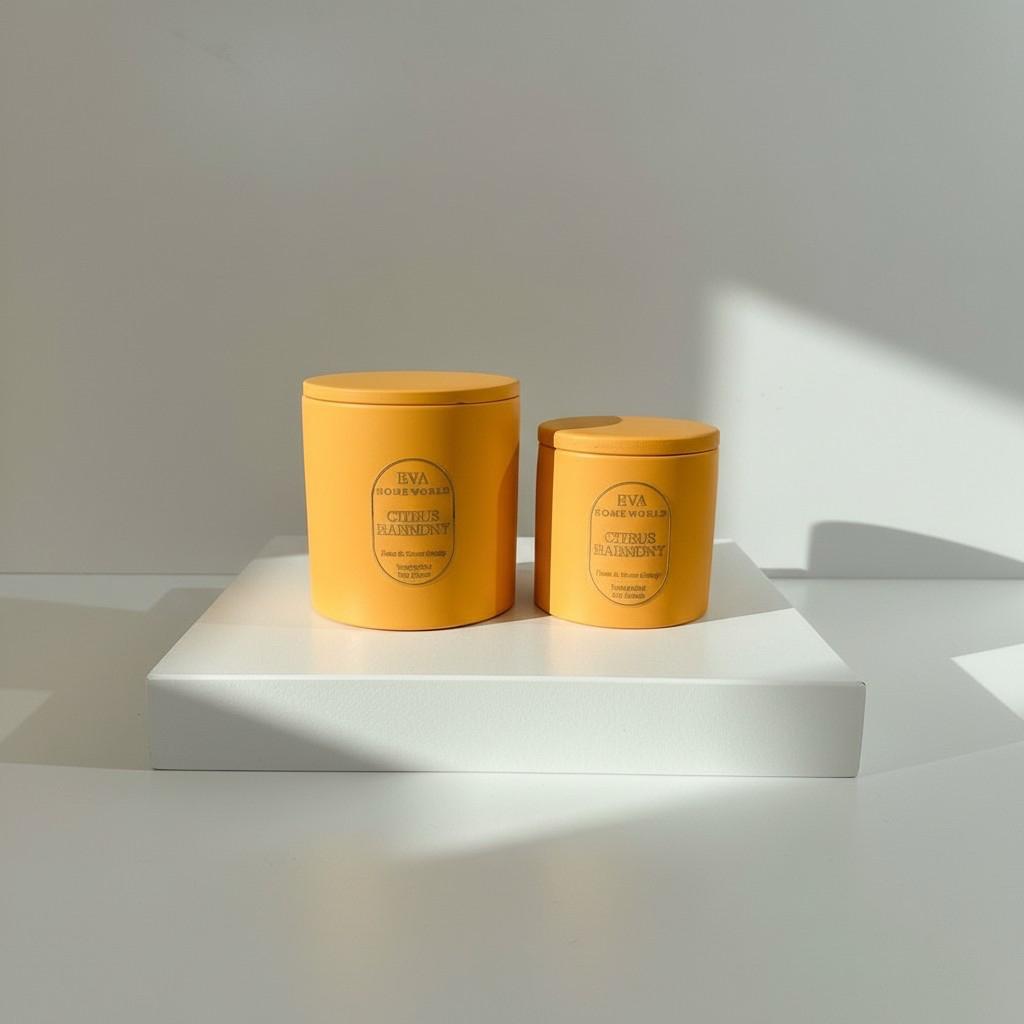 Citrus Harmony – Joy & Vitality Energy Candle Set (10×10 + 8×8 Luxury Soy Wax)