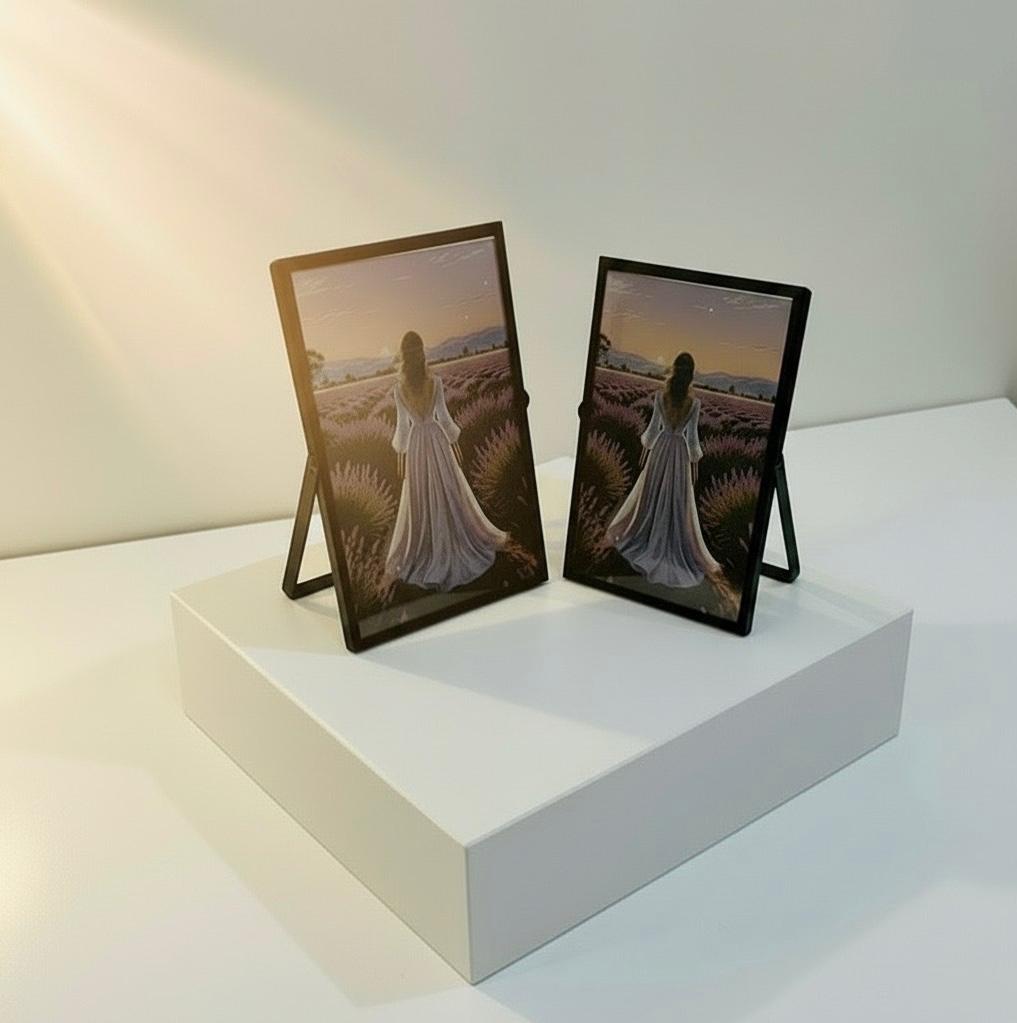 EVA HOME Energy Frame Set — Mixed 10x15 & 13x18 Black Frame Duo — Luxury Ritual Wall Decor with Energy Card
