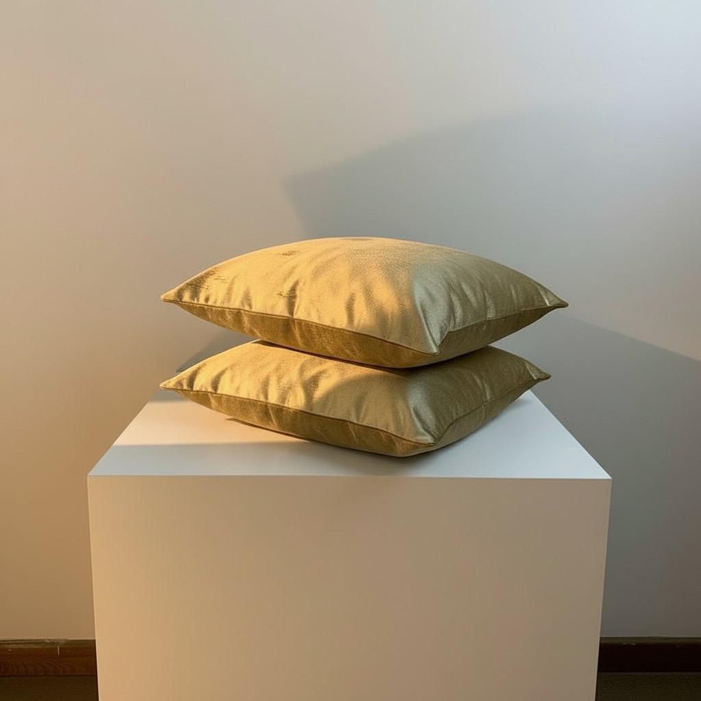 Set of 2 Gold Velvet Cushion Covers – Luxury Decorative Pillow Covers – Elegant Sofa Pillow Covers 40×40
