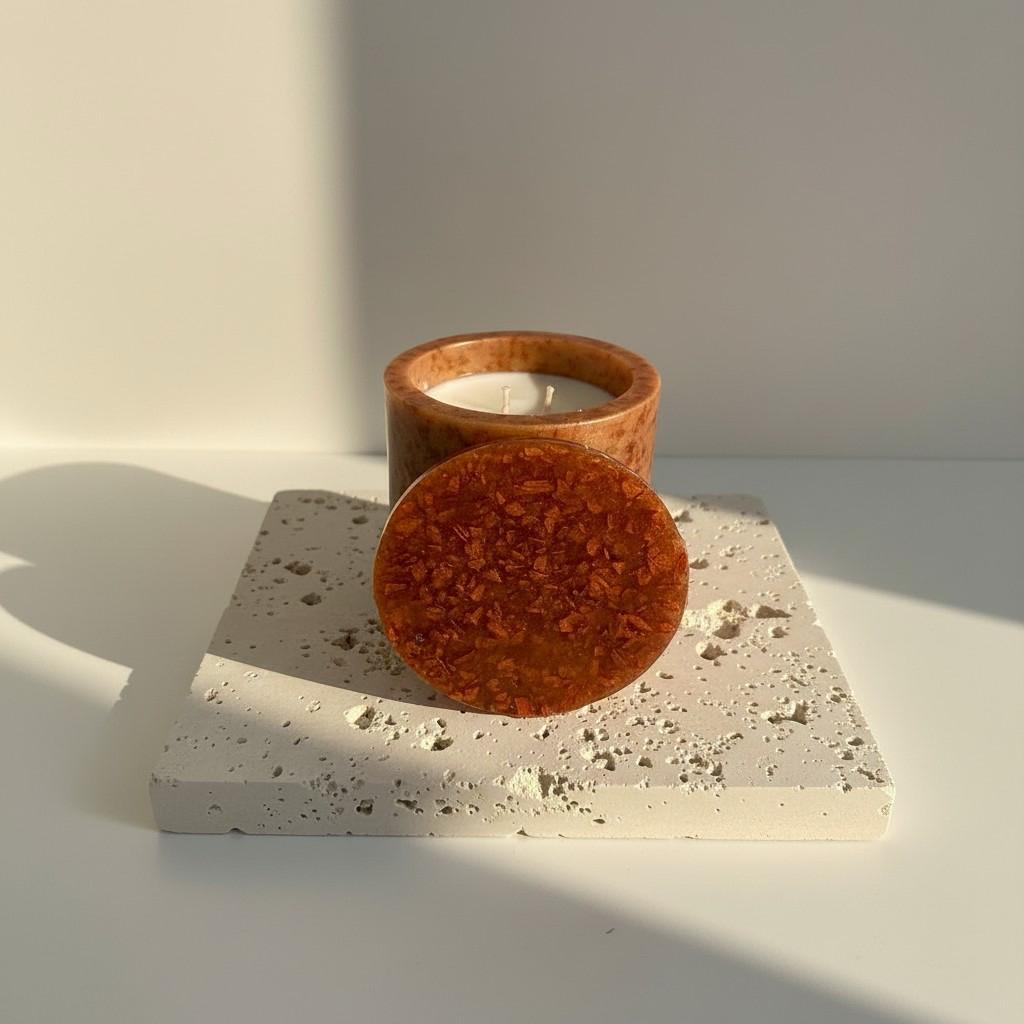 Citrus Harmony – Carnelian Energy Ritual Candle | Luxury Crystal Soy Candle