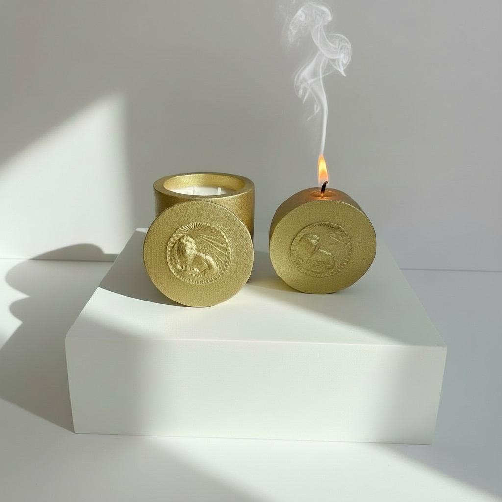 Leo Zodiac Candle Set – Leo Vessel with Energy Refill