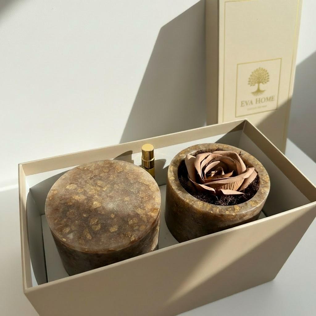 Earth Harmony – Smoky Quartz Energy Ritual Candle | Luxury Crystal Soy Candle
