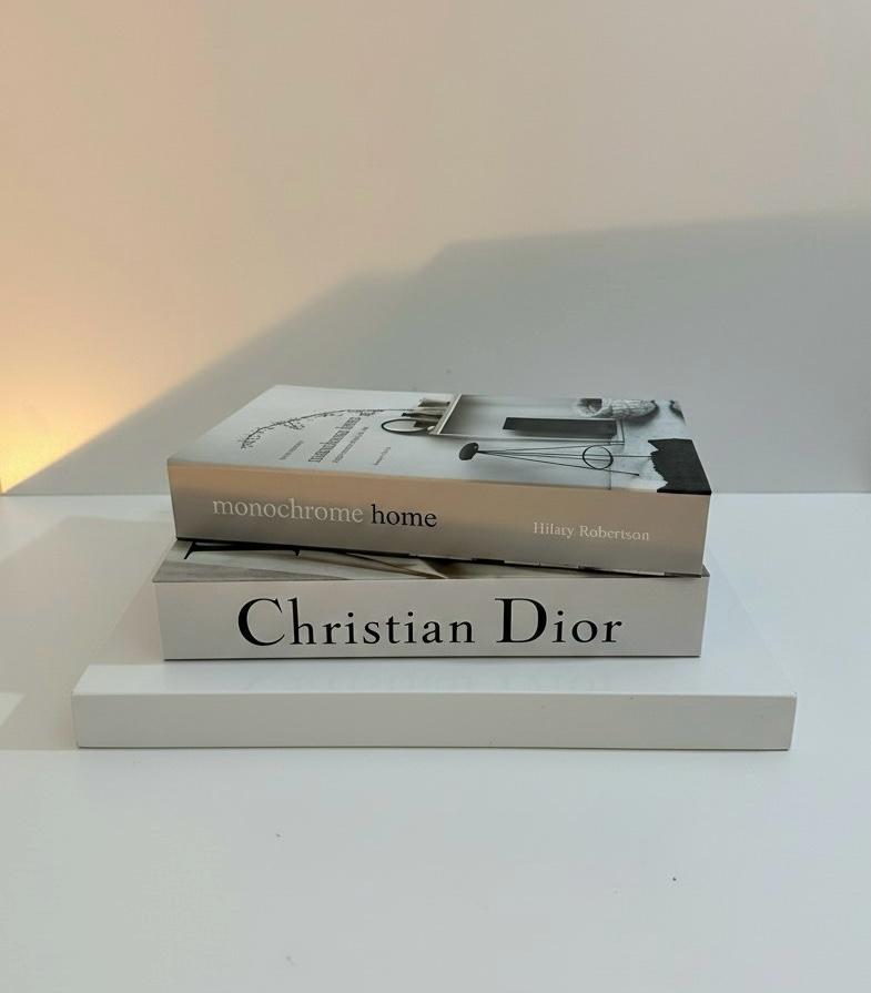 Luxury Decorative Book Box Set (2 Pieces) — Dior Inspired Coffee Table Storage Decor