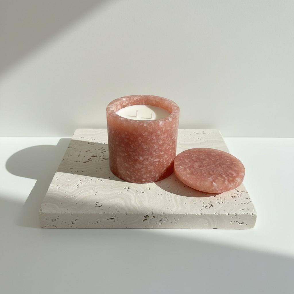 Luminous Bloom – Sunstone Energy Ritual Candle | Luxury Crystal Soy Candle
