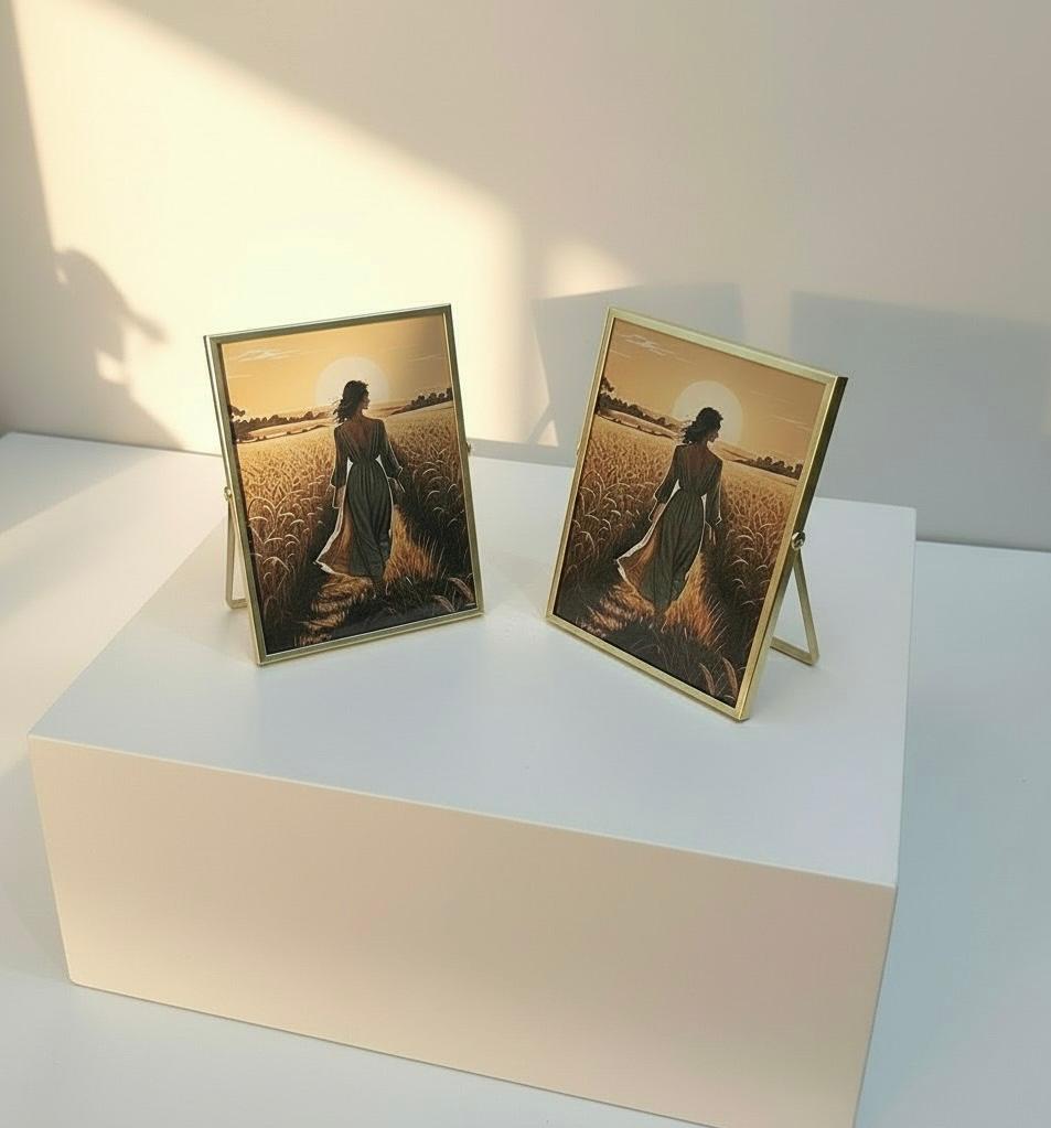 EVA HOME Energy Frame Set — Large 13x18 Gold Frame Duo — Luxury Ritual Wall Decor with Energy Card