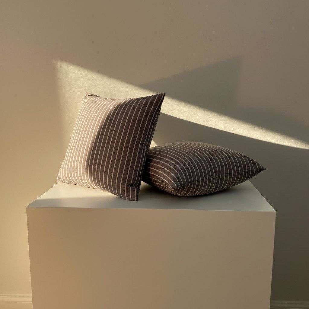 Set of 2 Dusty Lilac Striped Cushion Covers – Elegant Decorative Pillow Covers – Soft Modern Home Decor