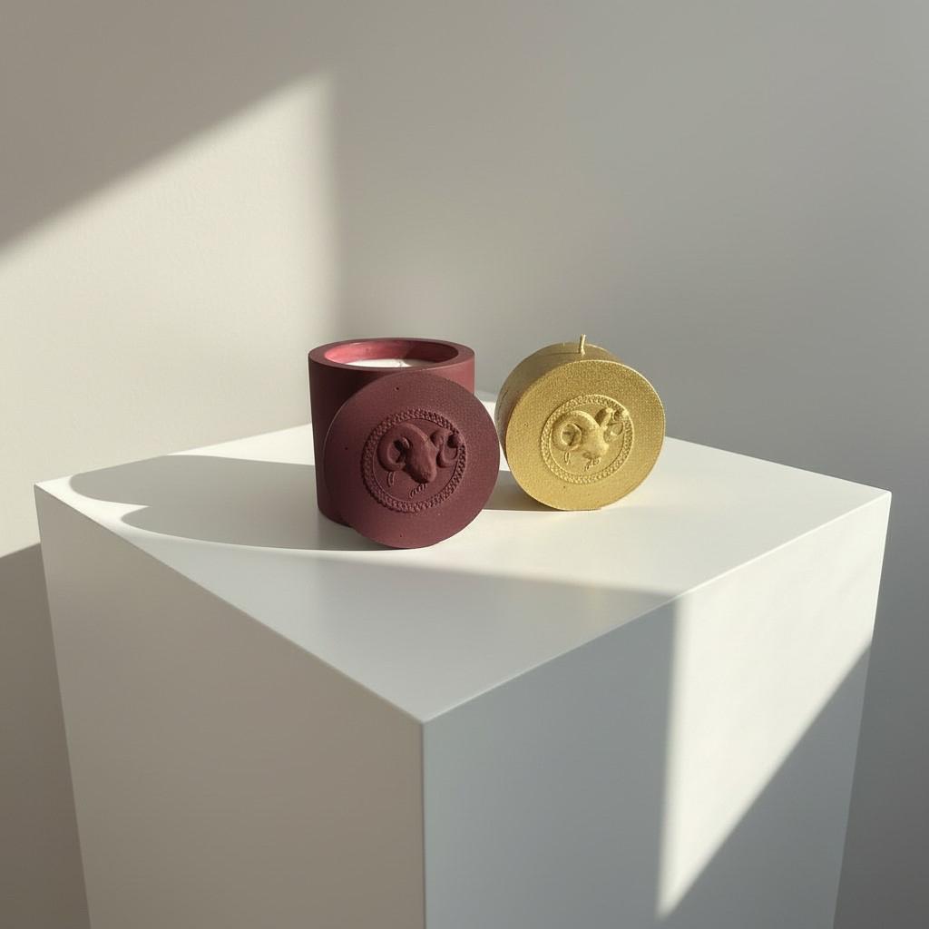 Aries Zodiac Candle Set – Aries Vessel with Energy Refill