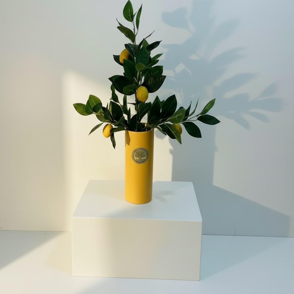 Citrus Harmony Tall Decorative Vase 10x25 — Luxury Ritual Interior Piece