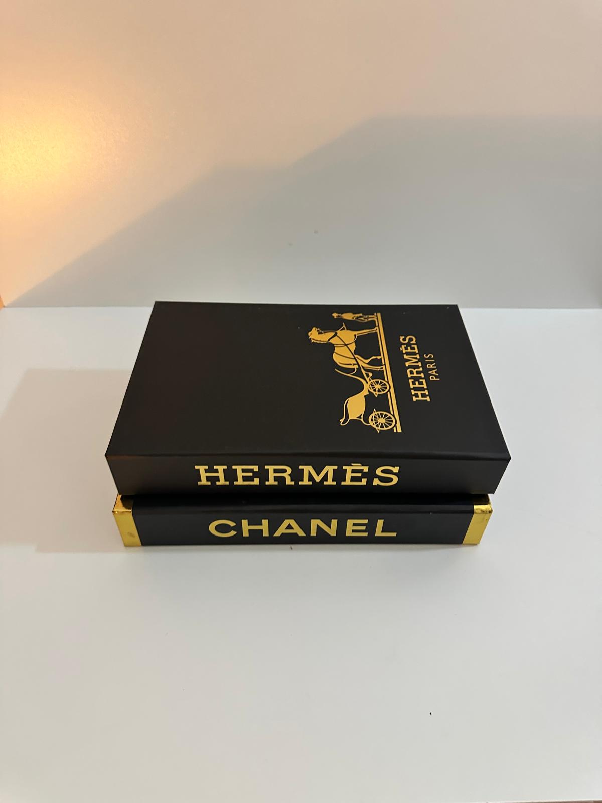 Luxury Decorative Book Box Set (2 Pieces) — Chanel & Hermès Inspired Coffee Table