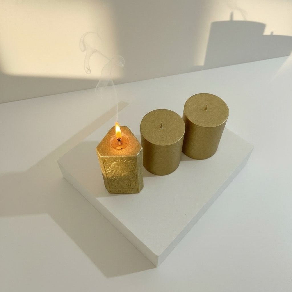 Sacred Oud Tarot Ritual Refill Set – Set of 3 Purity & Calm Energy Candles