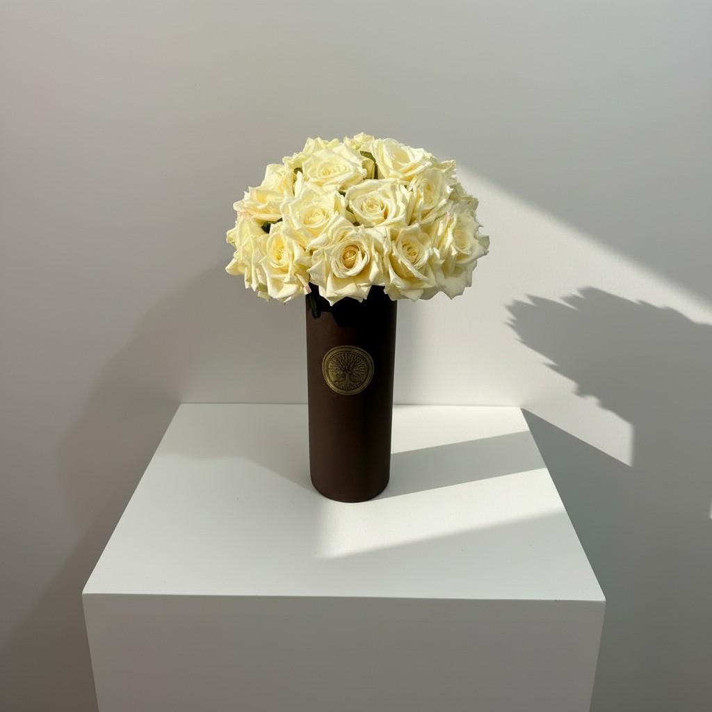 Golden Jasmine Tall Decorative Vase 10x25 — Luxury Ritual Interior Piece