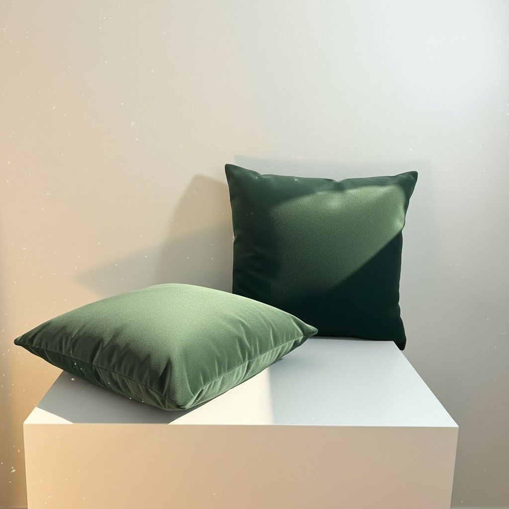 Set of 2 Dark Green Cushion Covers – Luxury Decorative Pillow Covers – Modern Sofa Pillow Covers 40×40