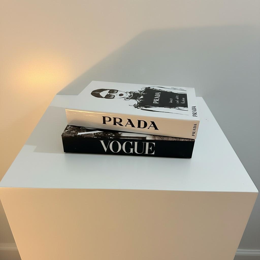 Luxury Decorative Book Box Set — Prada & Vogue — Fashion Coffee Table Decor