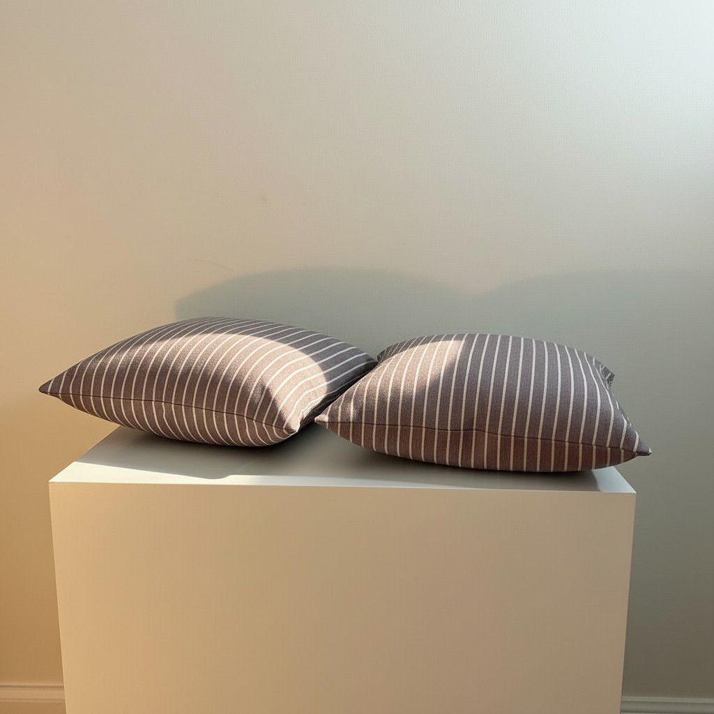 Set of 2 Dusty Lilac Striped Cushion Covers – Elegant Decorative Pillow Covers – Soft Modern Home Decor