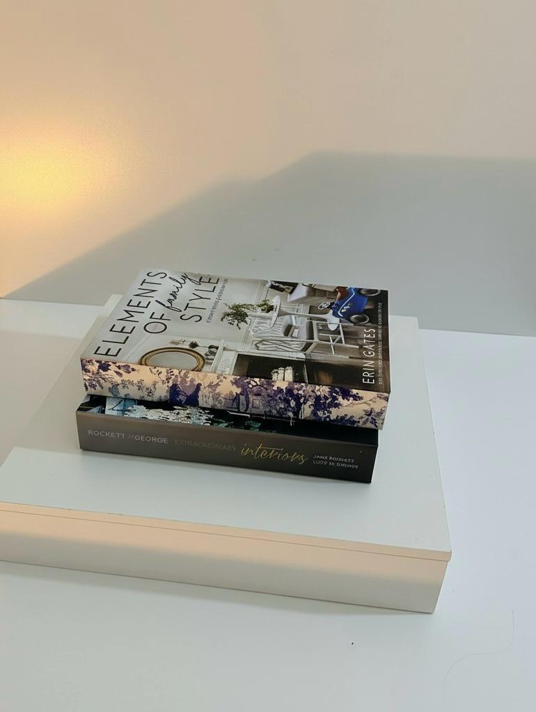 Luxury Interior Decorative Book Box Set (2 Pieces) — Elegant Storage Book Boxes