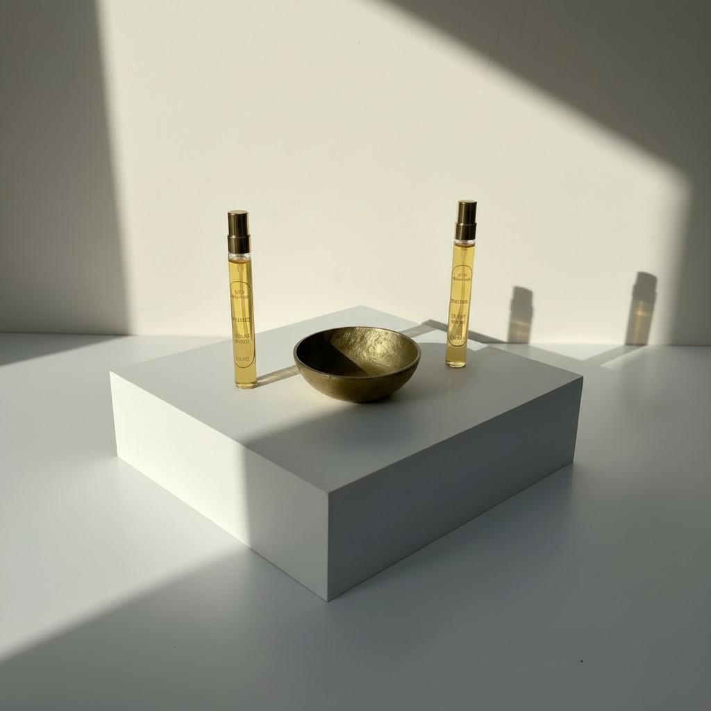 Golden Ritual Bowl Set – Brass Decorative Bowl with Sacred Oud &amp; Golden Jasmine Energy Sprays