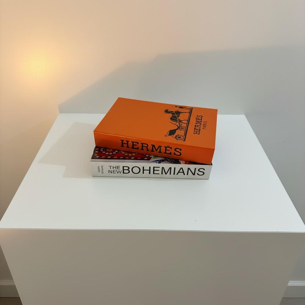 Luxury Decorative Book Box Set (2 Pieces) — Hermes & Bohemians Coffee Table Decor