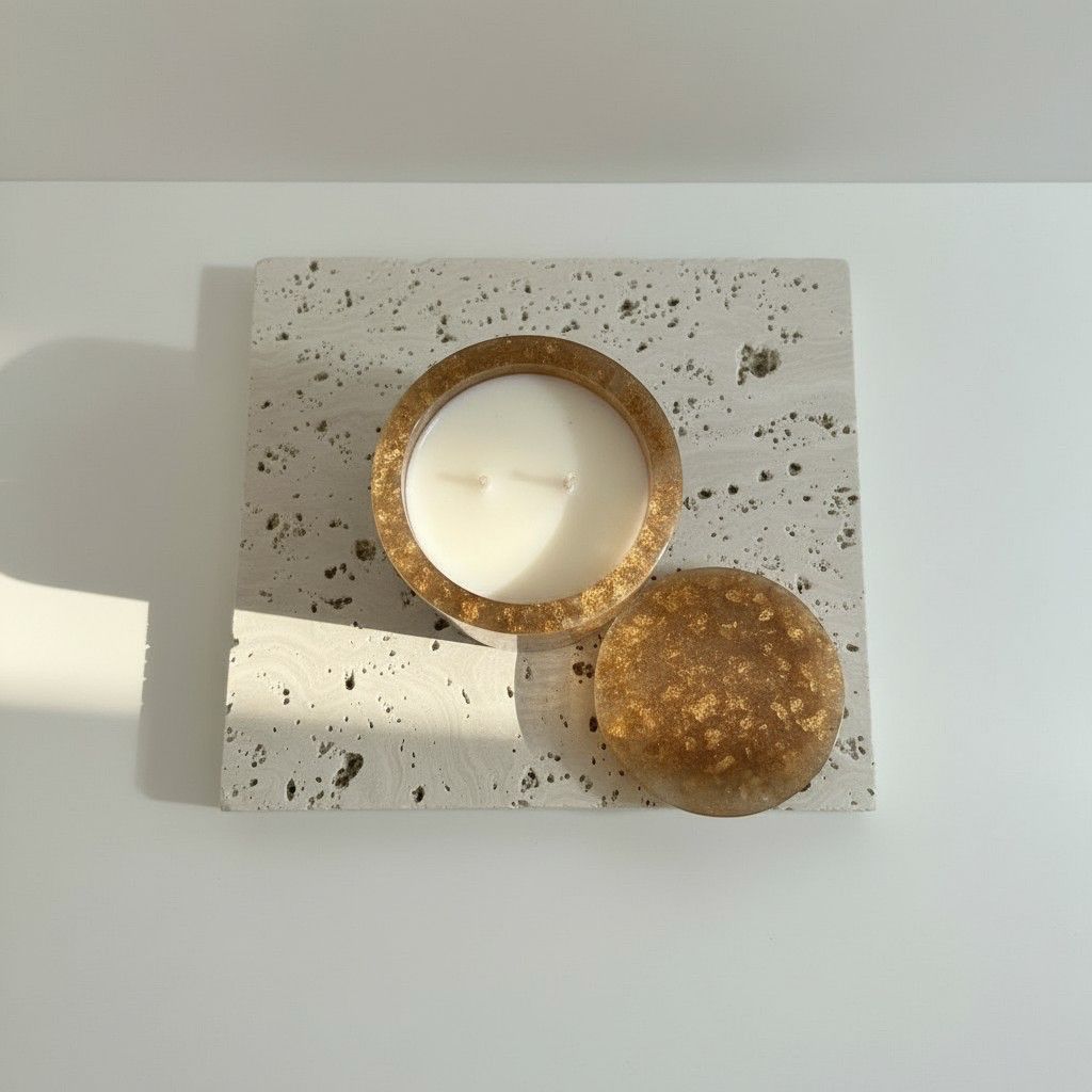 Earth Harmony – Smoky Quartz  Energy Ritual Candle | Luxury Crystal Soy Candle