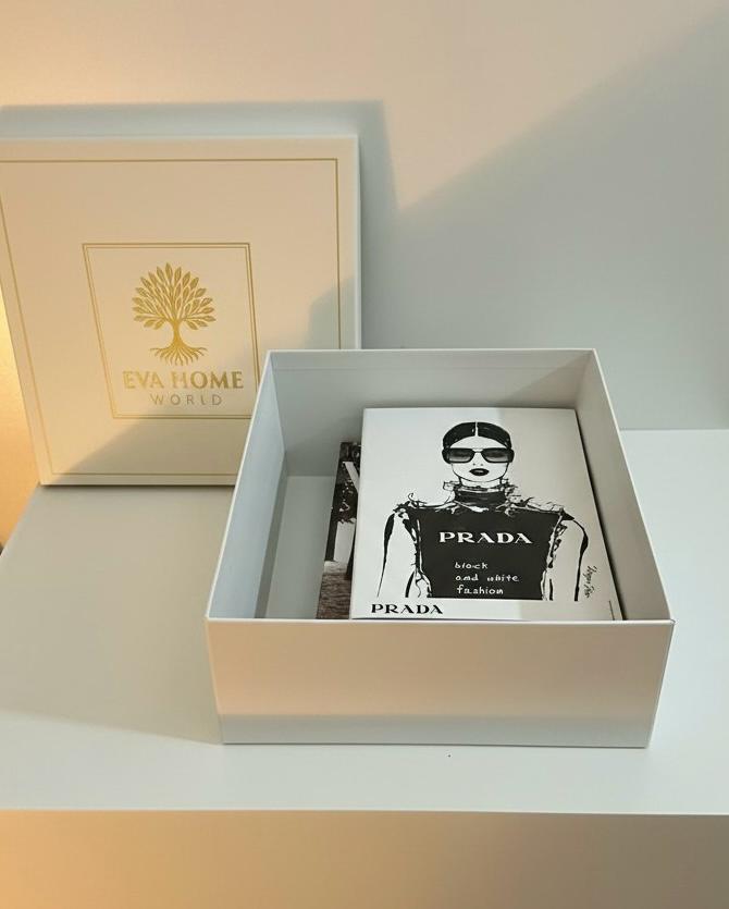 Luxury Decorative Book Box Set — Prada & Vogue — Fashion Coffee Table Decor