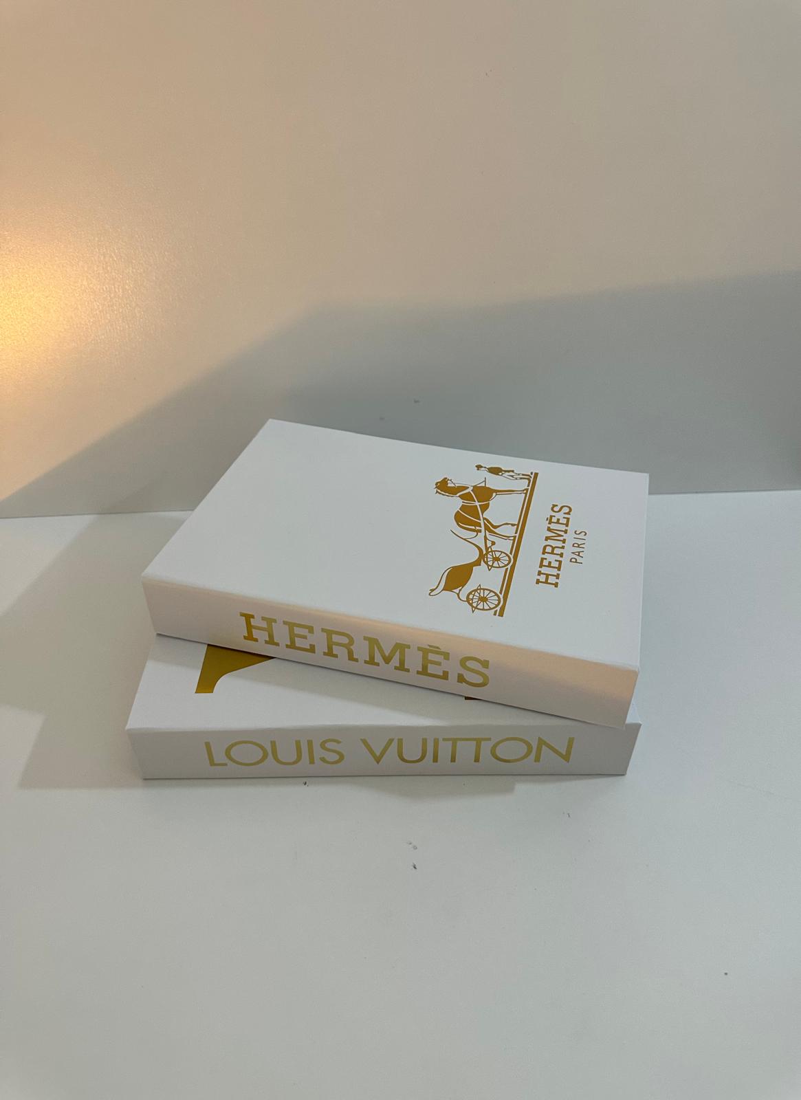 Luxury Decorative Book Box Set (2 Pieces) — Hermes & Louis Vuitton Inspired Coffee Table Decor