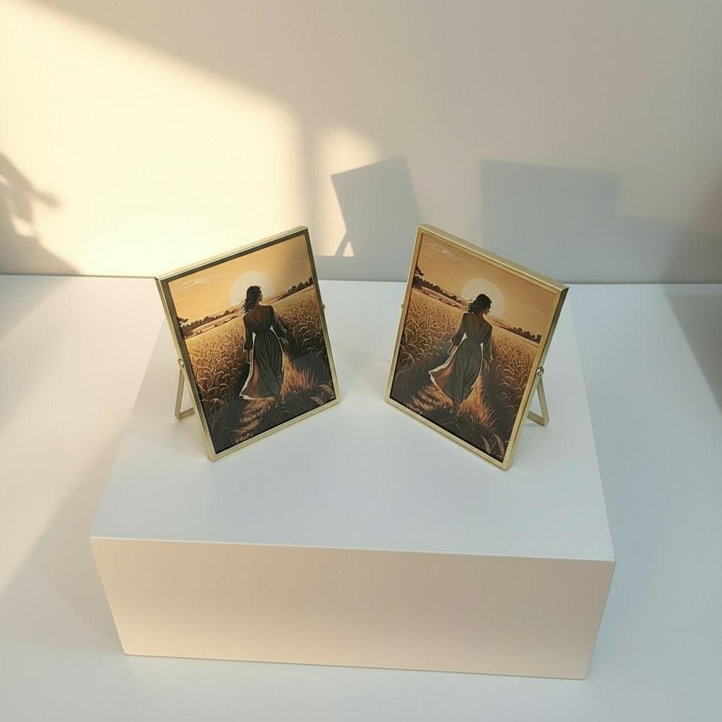 EVA HOME Energy Frame Set — Large 13x18 Gold Frame Duo — Luxury Ritual Wall Decor with Energy Card