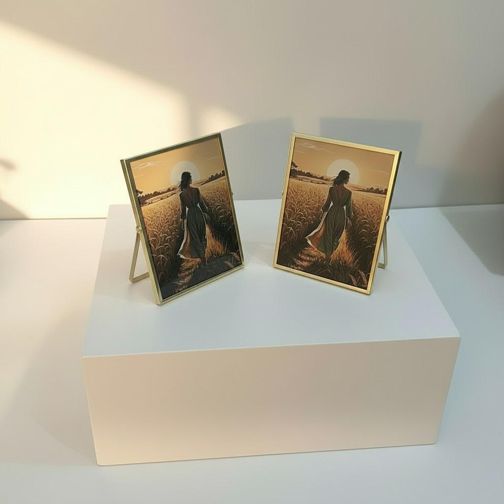EVA HOME Energy Frame Set — Large 13x18 Gold Frame Duo — Luxury Ritual Wall Decor with Energy Card