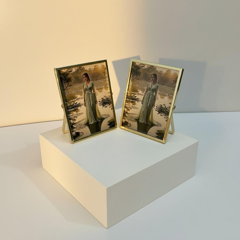 EVA HOME Energy Frame Set — Gold Small 10x15 Frame Duo — Luxury Ritual Decor with Energy Card