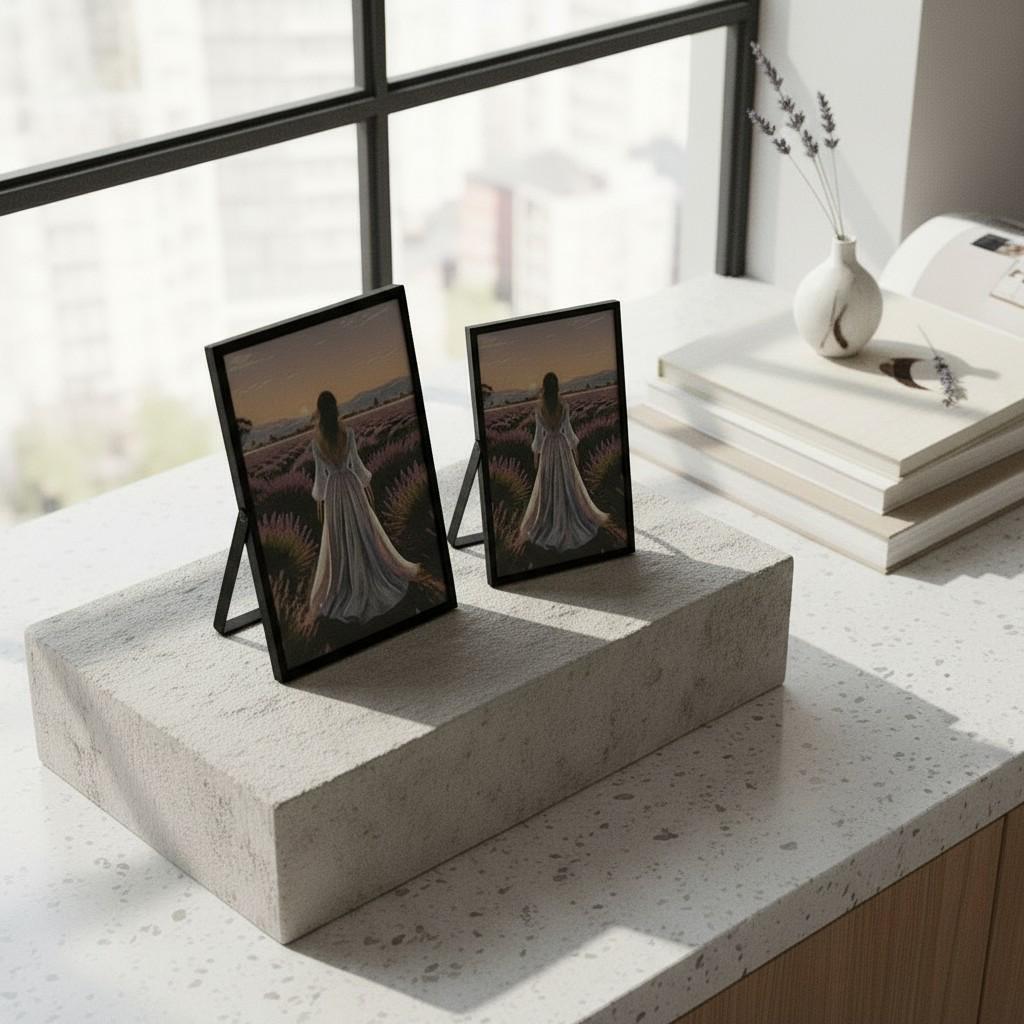 EVA HOME Energy Frame Set — Mixed 10x15 & 13x18 Black Frame Duo — Luxury Ritual Wall Decor with Energy Card