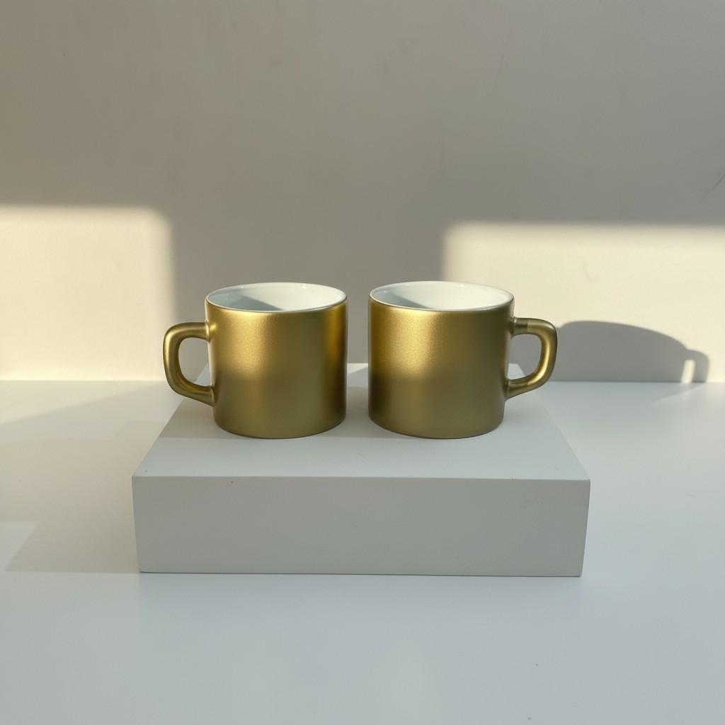 Golden Coffee Ritual Set (2 Pieces) – Warm Minimal Living