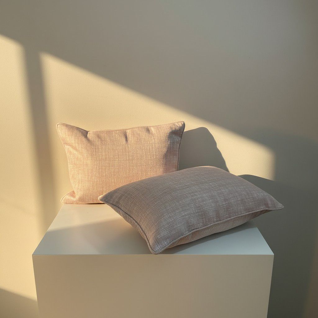 Set of 2 Blush Pink Lumbar Cushion Covers 35×50 cm – Soft Decorative Pillow Covers – Elegant Sofa Accent Pillows