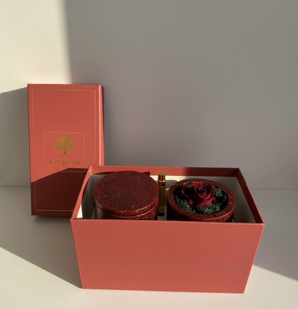 Velvet Rose – Rose Quartz Energy Ritual Candle Set | Love & Grace Crystal Candle