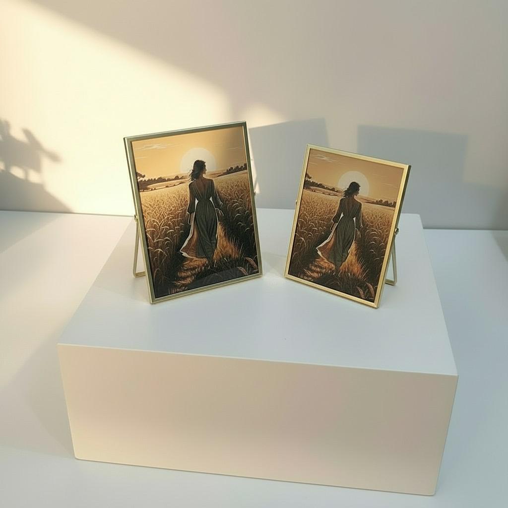 EVA HOME Energy Frame Set — Mixed 10x15 & 13x18 Gold Frame Duo — Luxury Ritual Wall Decor with Energy Card