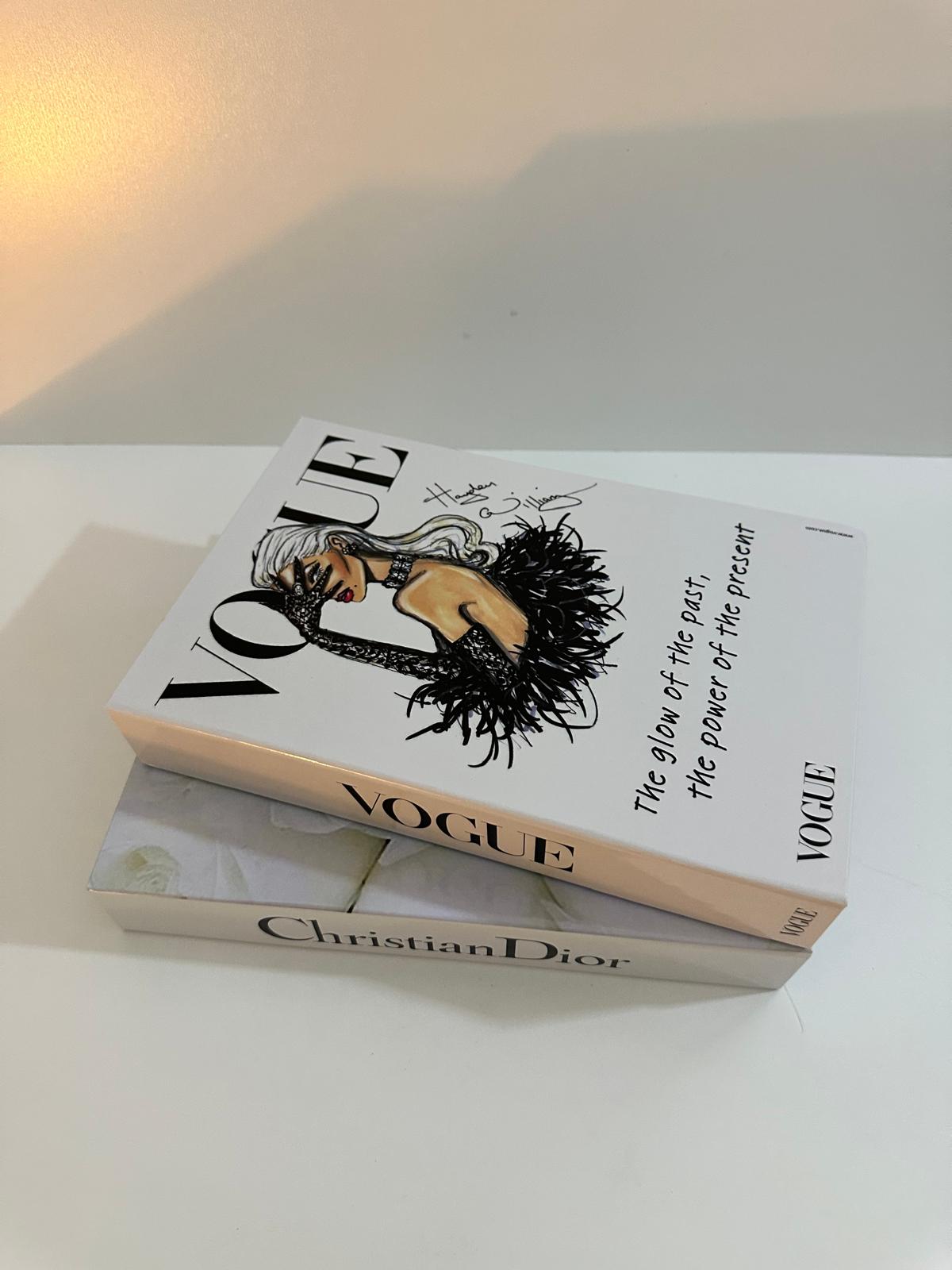 Luxury Decorative Book Box Set — Vogue & Christian Dior — Elegant Coffee Table Decor