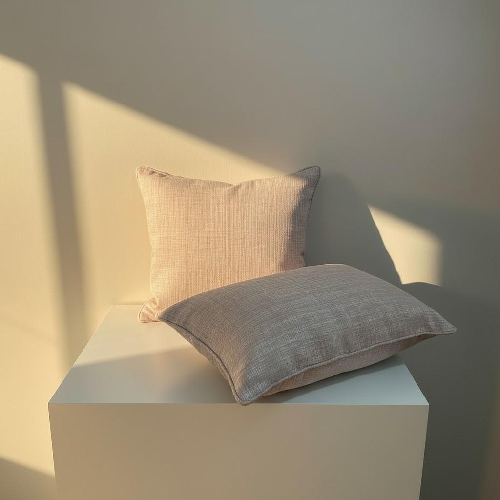 Set of 2 Blush Pink Lumbar Cushion Covers 35×50 cm – Soft Decorative Pillow Covers – Elegant Sofa Accent Pillows