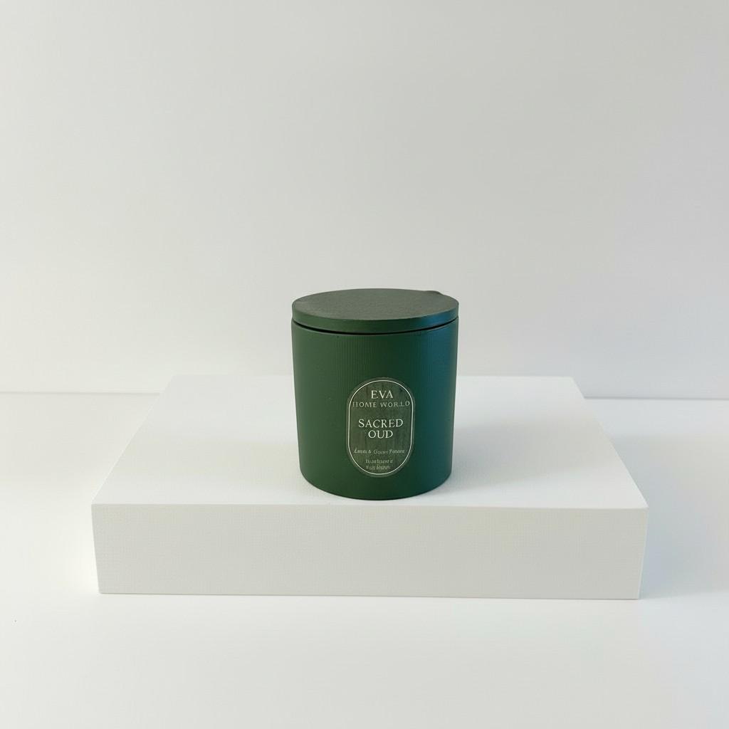 Sacred Oud – Purity &amp; Calm Energy Candle (10x10 cm Luxury Ritual Edition)