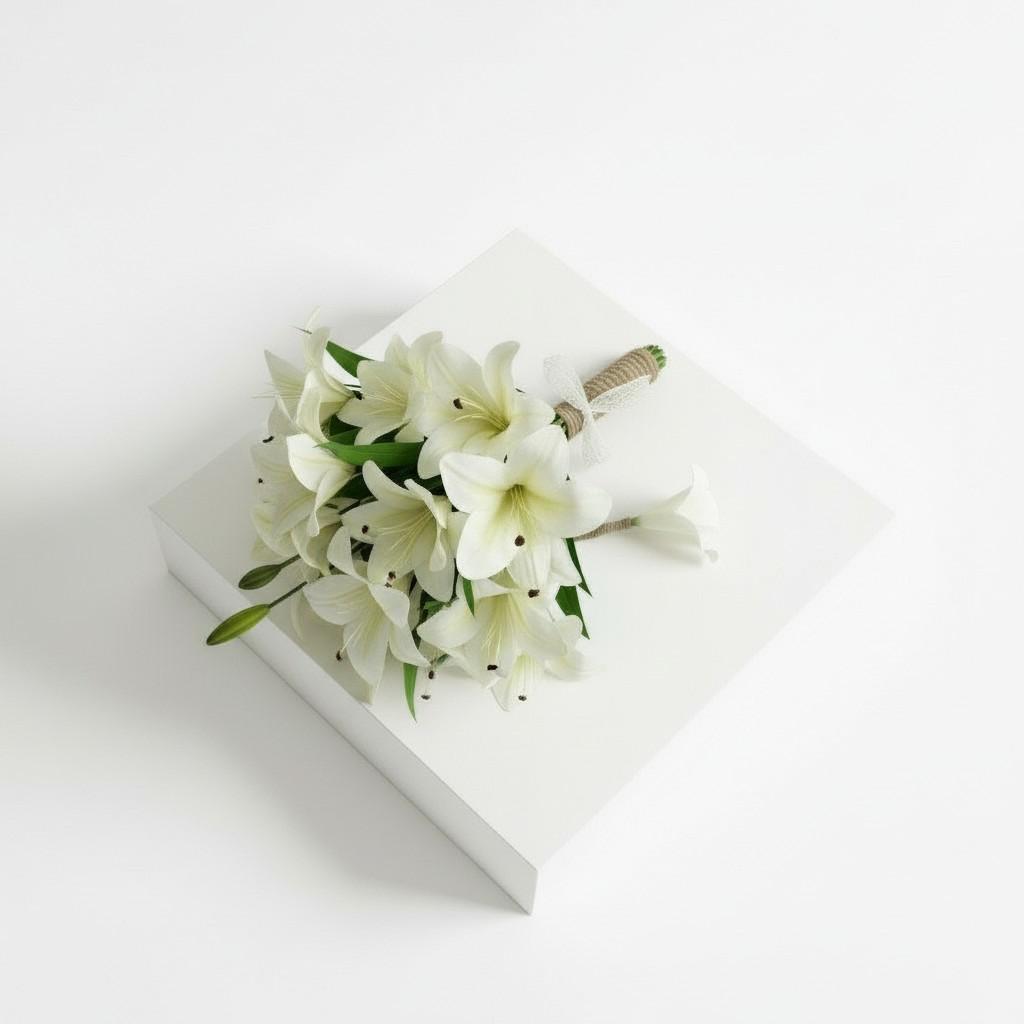 Rustic Ivory Lily Bridal Bouquet — Earth-Inspired Calm Luxury Wedding Flowers