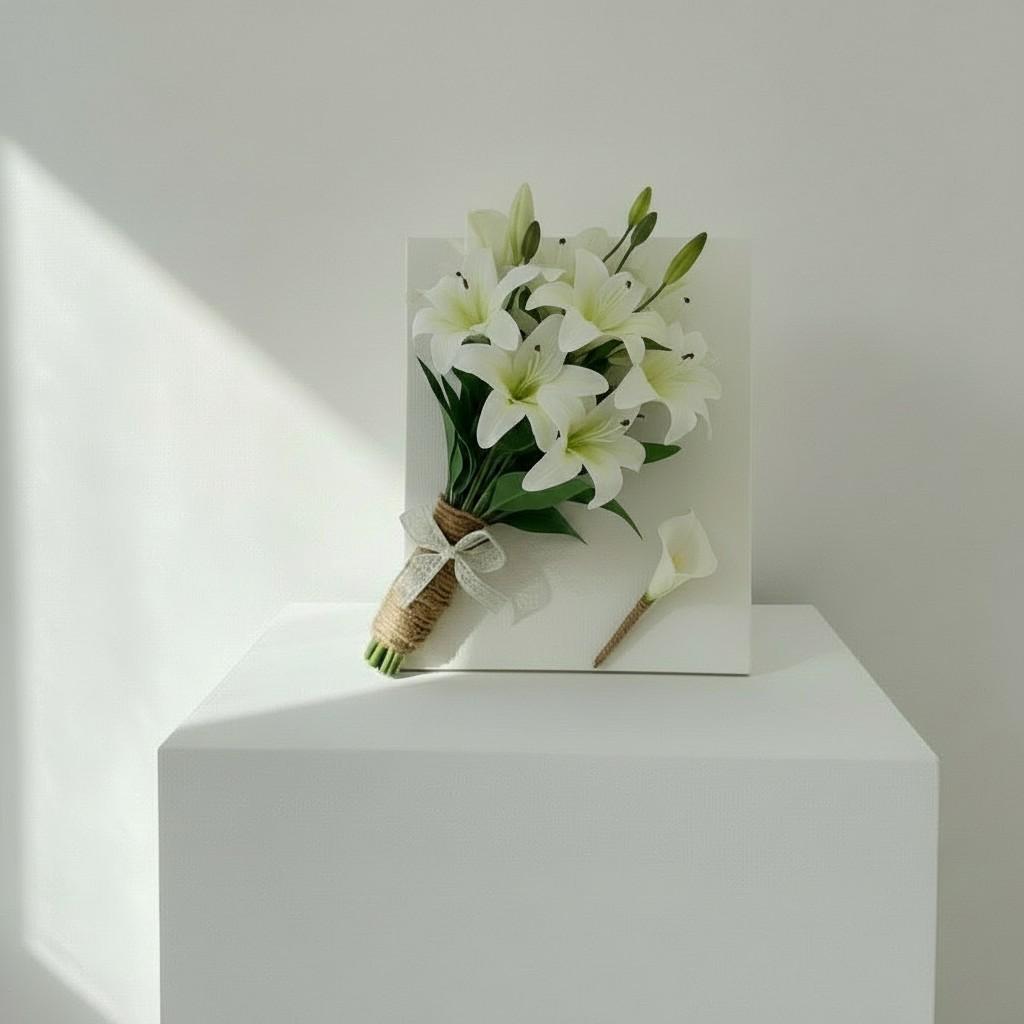 Rustic Ivory Lily Bridal Bouquet — Earth-Inspired Calm Luxury Wedding Flowers