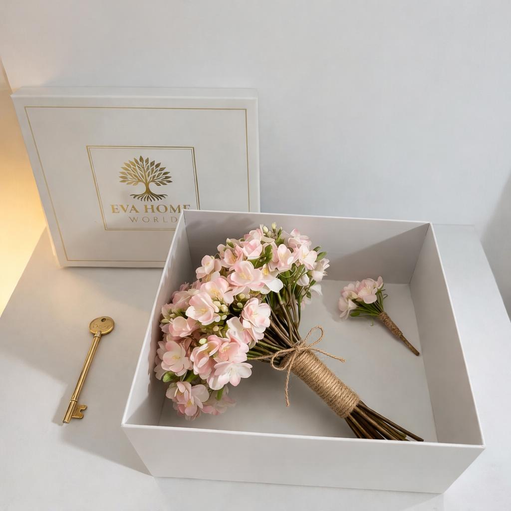 Rustic Dream Jasmine Bridal Bouquet — Soft Blush Earth-Inspired Wedding Flowers
