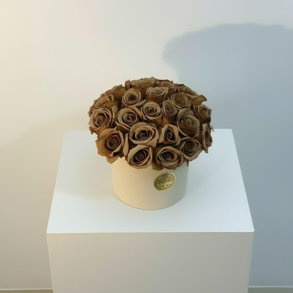 Earth Harmony Medium Vase — Grounded Natural Luxury Decor (20x20 cm)